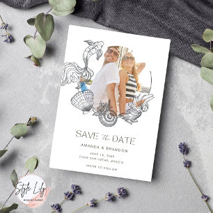 Beach Foto Sommerhochzeit retten das Datum Save The Date
