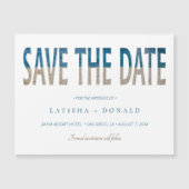 Beach Foto Typografie Wedding Save the Date Magnetkarte (Vorderseite)
