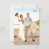 Beach Foto Wedding RSVP Card Karte (Rückseite)