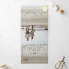 Beach Foto Wedding Tri-Fold Einladung