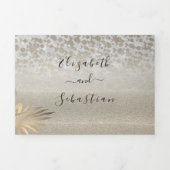 Beach Foto Wedding Tri-Fold Einladung (Cover)