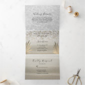 Beach Foto Wedding Tri-Fold Einladung (Innenseite)