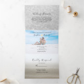 Beach Foto Wedding Tri-Fold Einladung (Innenseite)