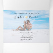 Beach Foto Wedding Tri-Fold Einladung (Innenseite Mitte)