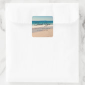 Beach Foto Wedding Vielen Dank Quadratischer Aufkleber (Tasche)