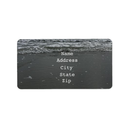 Beach Foto weht Wasser Sandy Brown Text Vorlagen Adressaufkleber (Vorne)