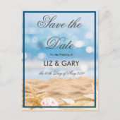 Beach Foto Zielort - Save the Date Postkarte (Vorderseite)