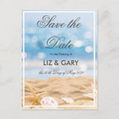 Beach Foto Zielort - Save the Date Postkarte (Vorderseite)