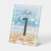 Beach Foto Zielort - Tischnummer Sockelschild (Vorderseite)