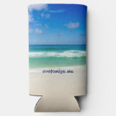 Beach Fotografie Blue Sky Ocean Waves Custom Selters Dosenkühler (Rückseite)
