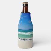 Beach Fotografie Schöne Custom Tropical Island Flaschenkühler (Flaschenvorderseite)