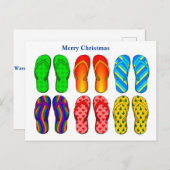 Beach Frohe Weihnachten Flip Flops Postkarte (Vorne/Hinten)