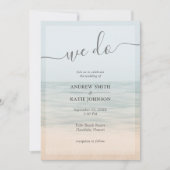 Beach Front Vintag Hawaiian Wedding Einladung (Vorderseite)