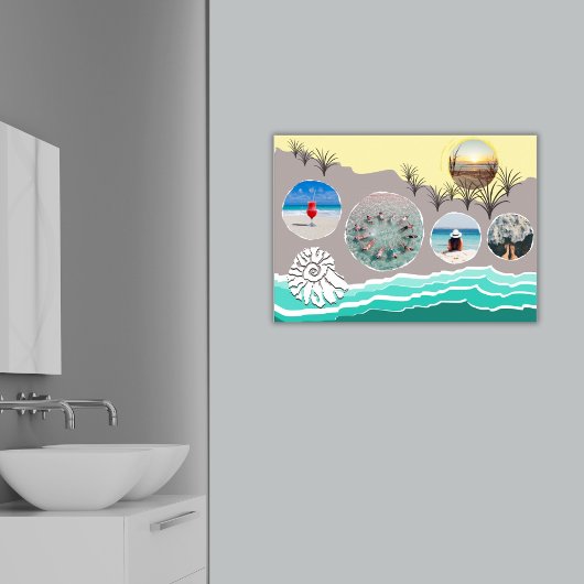 Beach Fun 5 Foto Collage Poster