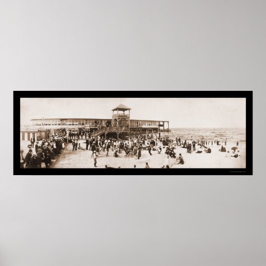 Beach Fun Asbury Park Foto 1902 Poster (Vorne)
