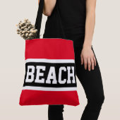 BEACH Fun Athletic Bright Red Schwarz-weiß Stripes Tasche (Von Nahem)