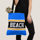 BEACH Fun Bright Blue Black Yellow Summer Streifen Tasche (Von Nahem)