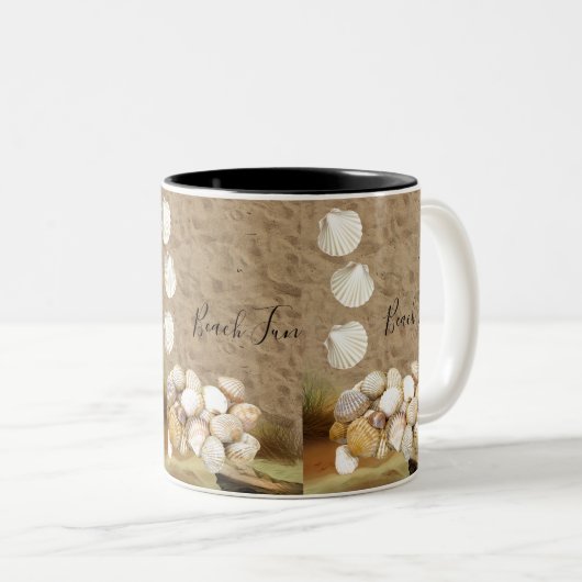 Beach Fun Clams Sand Tasse (VorderseiteRechts)