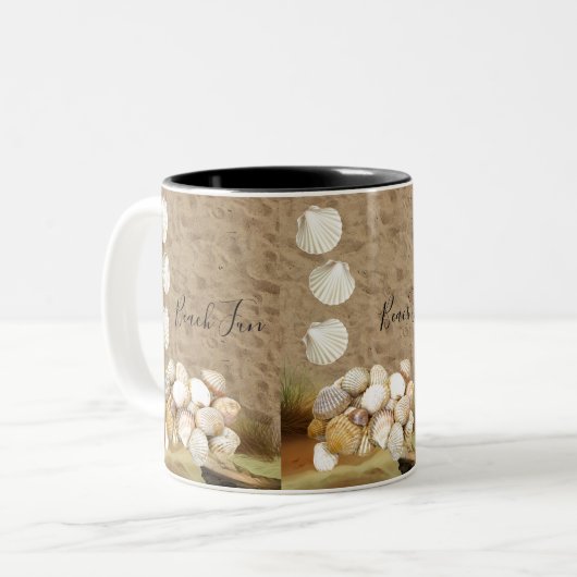Beach Fun Clams Sand Tasse (Vorderseite Links)