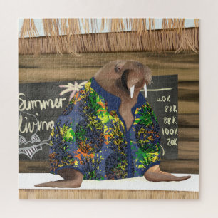 Beach Fun Hawaiian Walrus Puzzle