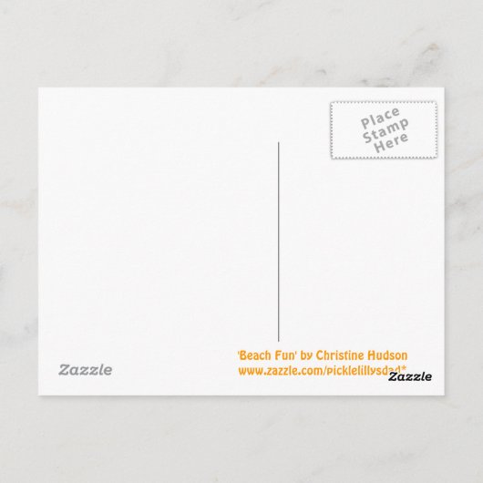 'Beach Fun' Postkarte (Rückseite)