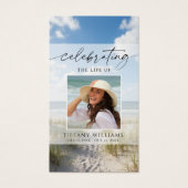 Beach Funeral Celebrating Life Photo Prayer Card (Vorderseite)