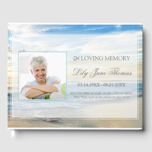 Beach Funeral Guest Book | In Love Memory Gästebuch (Vorderseite)