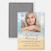 Beach Funeral Loving Memory Photo Magnet (Vorderseite/Rückseite)