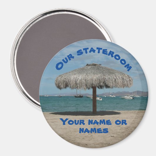 Beach Funny Cruise Ship Stateroom Door Marker Magnet (Vorderseite/Rückseite)