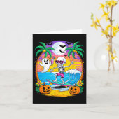 Beach Funny Halloween Vibes Summerween Skeleton Gh Karte (Gelbe Blume)