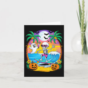 Beach Funny Halloween Vibes Summerween Skeleton Gh Karte