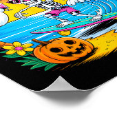 Beach Funny Halloween Vibes Summerween Skeleton Gh Poster (Ecke)