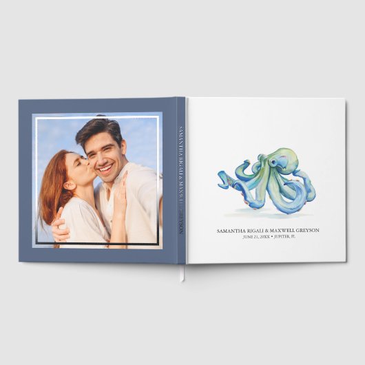 Beach Gästebuch Wasserfarben Octopus (Voll)