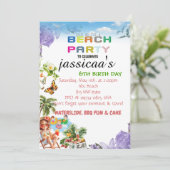 BEACH GEBURTSTAG PARTY EINLADUNG (Stehend Vorderseite)