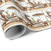 Beach Giraffe trinken einen Cocktail Geschenkpapier (Rolleneckpunkt)