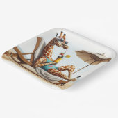 Beach Giraffe trinken einen Cocktail Pappteller (Gewinkelt)