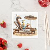 Beach Giraffe trinken einen Cocktail Serviette (Beispiel)