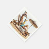 Beach Giraffe trinken einen Cocktail Serviette (Ecke)