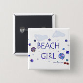 Beach Girl - Fußabdrücke - Button/Button Button (Vorne & Hinten)
