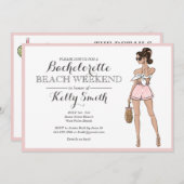 Beach Girl Junggeselinnen-Abschied Einladung (Vorne/Hinten)