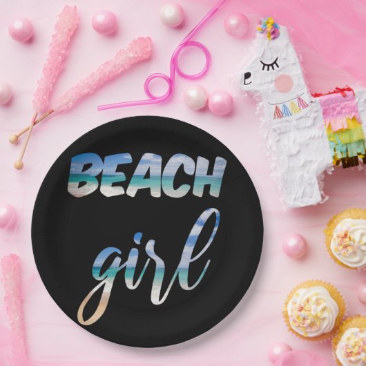 Beach Girl Pappteller (Party)