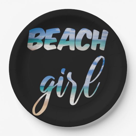 Beach Girl Pappteller (Vorderseite)