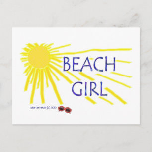 Beach Girl Sun   Blue Beach Song™ Postkarte