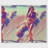 Beach Girl Thunder_Cove Geschenkpapier (Flach)