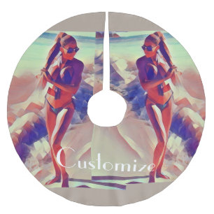 Beach Girl Thunder_Cove Polyester Weihnachtsbaumdecke