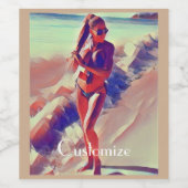 Beach Girl Thunder_Cove Weinetikett (Einzelnes Label)