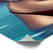 Beach Girl vs Octopus Poster (Ecke)