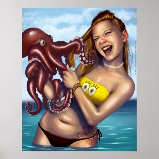 Beach Girl vs Octopus Poster (Vorne)