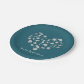 Beach Glam Diamond Heart Brautparty Wedding Pappteller (Schrägansicht)