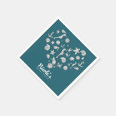 Beach Glam Diamond Heart Brautparty Wedding Serviette (Ecke)